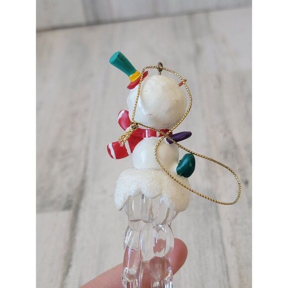 Icicle snowman glitter Top Hat star ornament Xmas decor - Picture 5 of 7